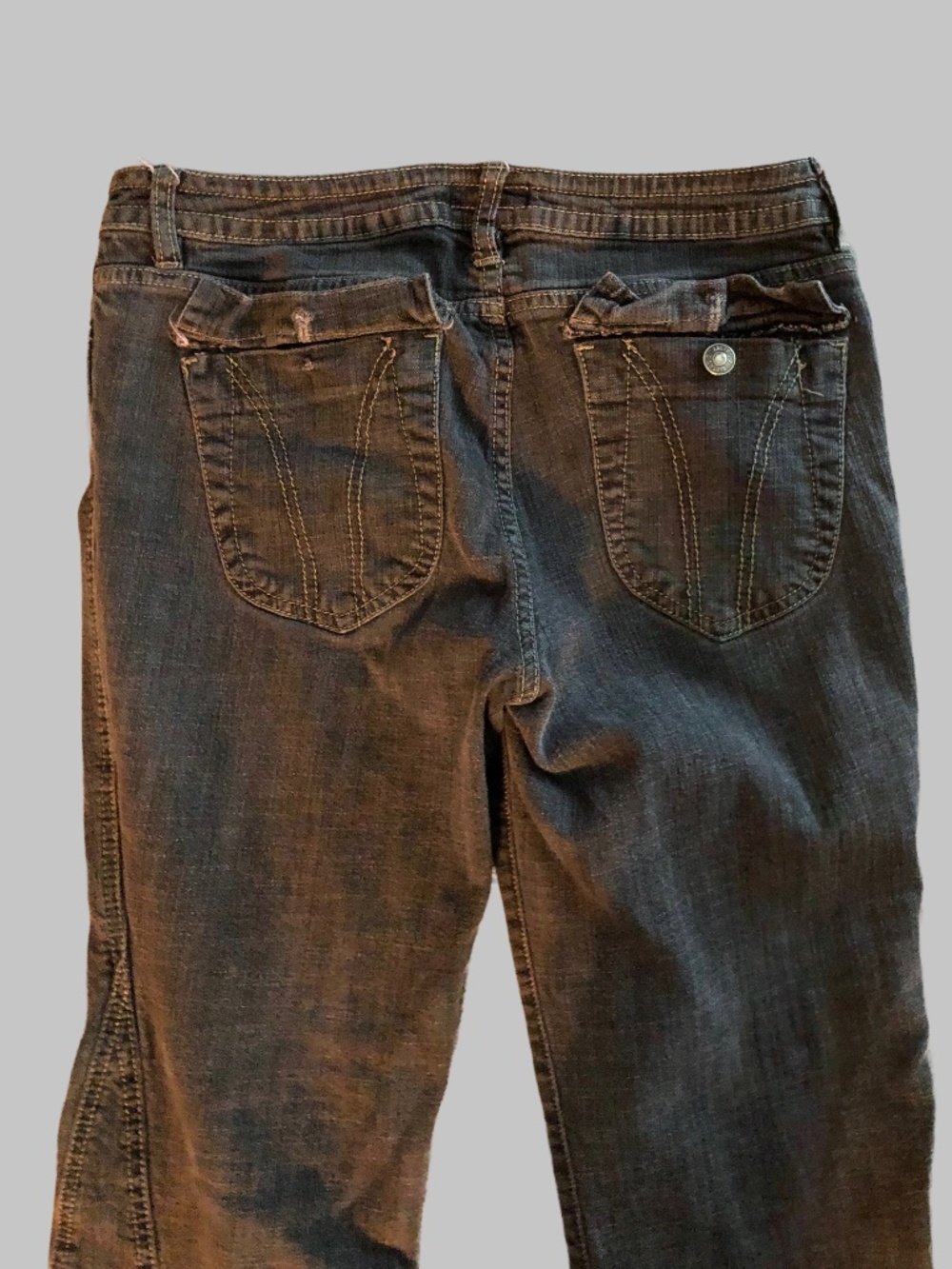 Metro 7 Black Straight Leg Embroidered Denim Jeans Size S